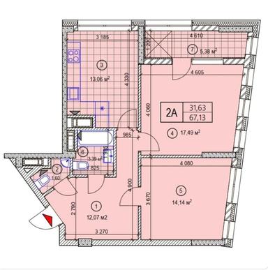 2-кімнатна квартира за адресою (площа 67,4 м²) - Atlanta.ua - фото 14