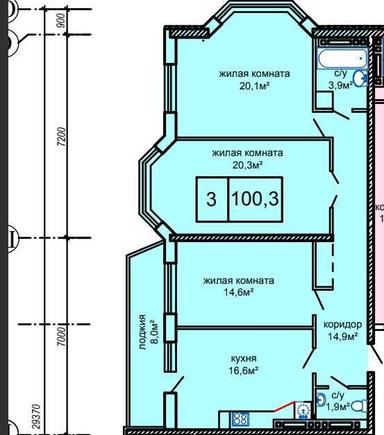 3-комнатная квартира по адресу (площадь 102,2 м²) - Atlanta.ua - фото 9