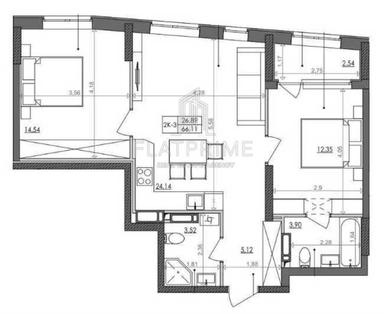 2-кімнатна квартира за адресою (площа 65 м²) - Atlanta.ua - фото 8