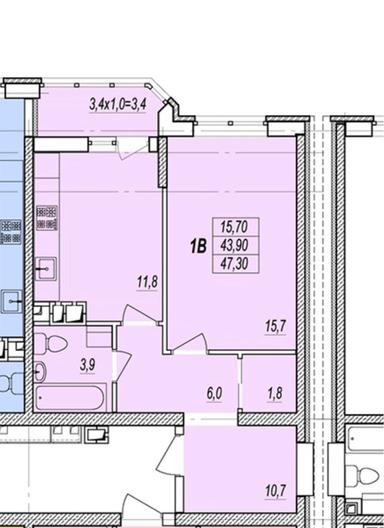 1-room apartment apartment by the address (area 47,3 m²) - Atlanta.ua - photo 15