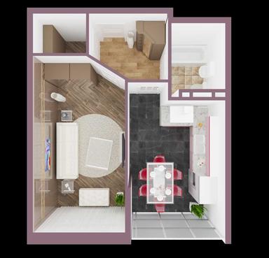 1-комнатная квартира по адресу (площадь 44,8 м²) - Atlanta.ua - фото 9