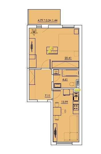 2-rooms apartment apartment by the address st. Protsenko (area 50 m²) - Atlanta.ua - photo 31