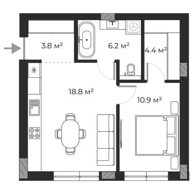 1-room apartment apartment by the address st. Ul Antonova (area 44,1 m²) - Atlanta.ua - photo 36