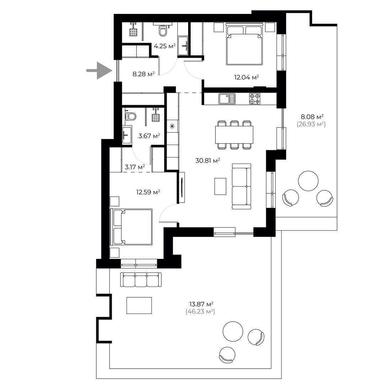 2-rooms apartment apartment by the address st. Petefi Shandora pl (area 96,8 m²) - Atlanta.ua - photo 10