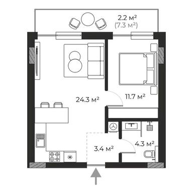 1-room apartment apartment by the address st. Petefi Shandora pl (area 45,9 m²) - Atlanta.ua - photo 28