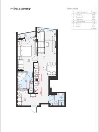 2-кімнатна квартира за адресою (площа 63,6 м²) - Atlanta.ua - фото 23