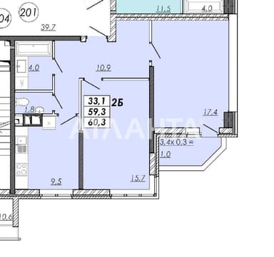 2-rooms apartment apartment by the address st. Ovidiopolskaya dor (area 60,3 m²) - Atlanta.ua - фото 10