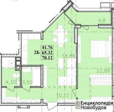 2-rooms apartment apartment by the address st. Kulikovo pole pl Oktyabrskoy revolyutsii pl (area 71,1 m²) - Atlanta.ua - imageAlt 14