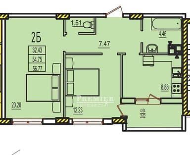 2-комнатная квартира по адресу (площадь 57 м²) - Atlanta.ua - фото 14