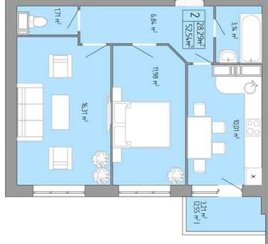 2-комнатная квартира по адресу Куликово поле пл. (площадь 54 м²) - Atlanta.ua - фото 14