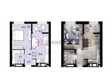 1-room apartment apartment by the address st. Levko Lukyanenko (area 42 m²) - Atlanta.ua - photo 6