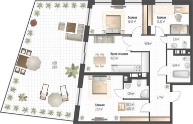 3-кімнатна квартира за адресою (площа 116,1 м²) - Atlanta.ua - фото 19