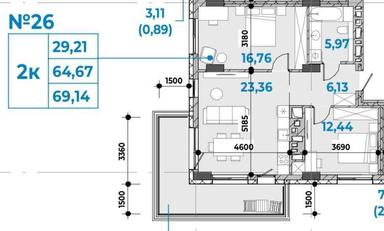 2-комнатная квартира по адресу (площадь 69,1 м²) - Atlanta.ua - фото 18