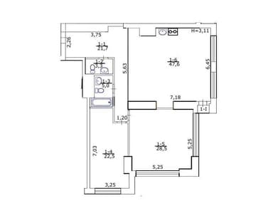 3-комнатная квартира по адресу бульвар Дружбы Народов (площадь 128 м²) - Atlanta.ua - imageAlt 40