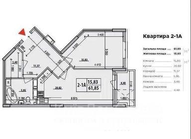 1-room apartment apartment by the address (area 61,9 m²) - Atlanta.ua - photo 24