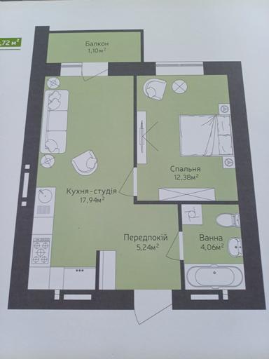 1-room apartment apartment by the address st. Bandery Stepana (area 35 m²) - Atlanta.ua - photo 12