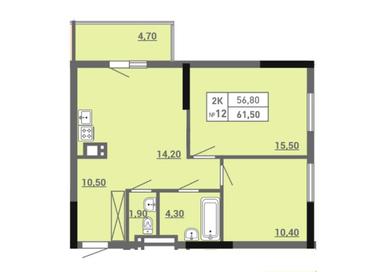 2-rooms apartment apartment by the address st. Kulikovo pole pl Oktyabrskoy revolyutsii pl (area 61,5 m²) - Atlanta.ua - photo 13