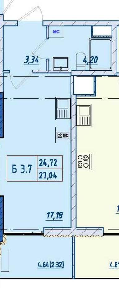 1-комнатная квартира по адресу Куликово поле пл. (площадь 27 м²) - Atlanta.ua - фото 10