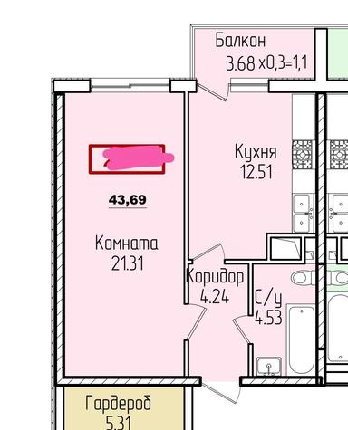 1-комнатная квартира по адресу ул. Аркадийское плато (площадь 45 м²) - Atlanta.ua - фото 24