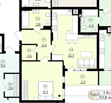 1-кімнатна квартира за адресою вул. Антоненка-Давидовича (площа 58 м²) - Atlanta.ua - фото 16