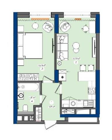 1-комнатная квартира по адресу (площадь 47,5 м²) - Atlanta.ua - фото 10