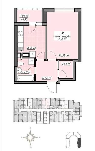 1-комнатная квартира по адресу (площадь 34 м²) - Atlanta.ua - фото 15