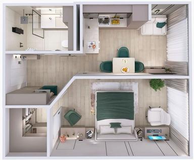 1-room apartment apartment by the address (area 40,9 m²) - Atlanta.ua - photo 7