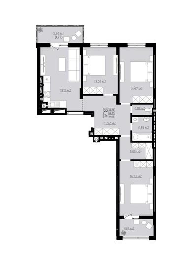 3-кімнатна квартира за адресою вул. Личаківська (площа 91,1 м²) - Atlanta.ua - фото 10