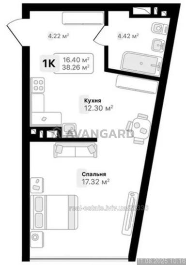 1-кімнатна квартира за адресою вул. Лірницька (площа 38 м²) - Atlanta.ua - фото 5