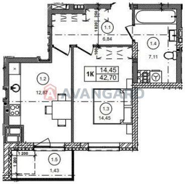 1-кімнатна квартира за адресою вул. Морозна (площа 42 м²) - Atlanta.ua - фото 11