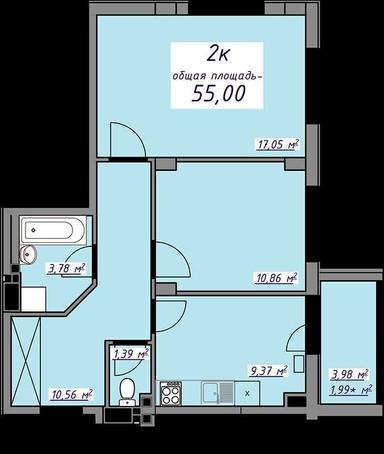 2-кімнатна квартира за адресою вул. Південна (площа 53,6 м²) - Atlanta.ua - фото 21