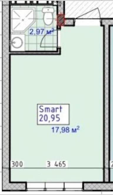 1-кімнатна квартира за адресою вул. Джерельна (площа 19,2 м²) - Atlanta.ua - фото 11