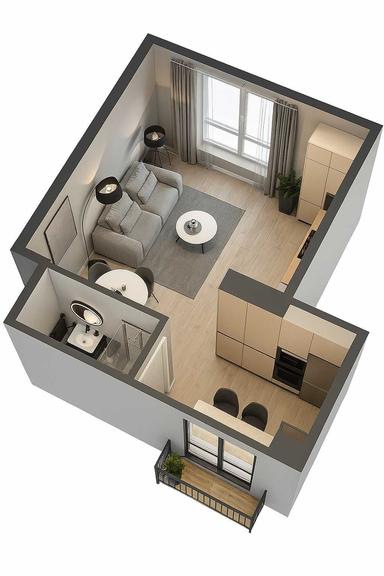 1-кімнатна квартира за адресою (площа 26,6 м²) - Atlanta.ua - фото 16