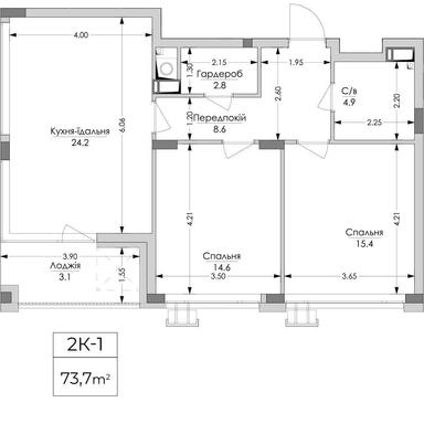 2-кімнатна квартира за адресою (площа 73,7 м²) - Atlanta.ua - фото 10