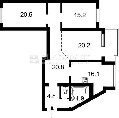 3-комнатная квартира по адресу (площадь 107,3 м²) - Atlanta.ua - фото 37
