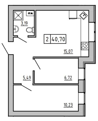 2-комнатная квартира по адресу ул. Фруктовая (площадь 40,7 м²) - Atlanta.ua - фото 8