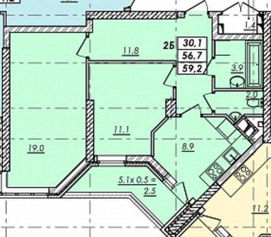 2-комнатная квартира по адресу Овидиопольская дор. (площадь 60,2 м²) - Atlanta.ua - фото 36