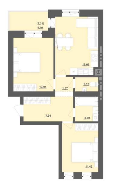 2-кімнатна квартира за адресою вул. Садова (площа 59,2 м²) - Atlanta.ua - фото 47