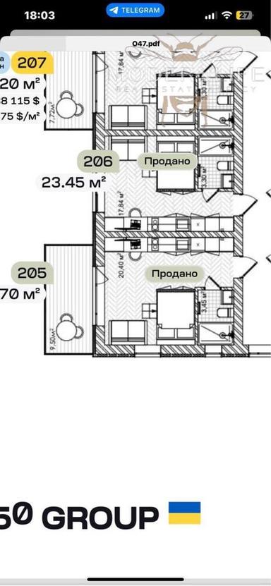 2-кімнатна квартира за адресою вул. Ольжича (площа 50,2 м²) - Atlanta.ua - фото 16