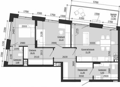 2-rooms apartment apartment by the address (area 74,2 m²) - Atlanta.ua - photo 22