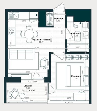 1-комнатная квартира по адресу ул. Васильковская (площадь 43,1 м²) - Atlanta.ua - фото 7