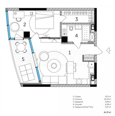 2-rooms apartment apartment by the address st. Ul Sapernoe Pole (area 62 m²) - Atlanta.ua - photo 18