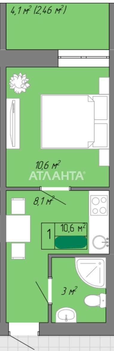 1-комнатная квартира по адресу ул. Спортивная (площадь 26,1 м²) - Atlanta.ua - фото 34