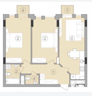 2-комнатная квартира по адресу ул. Под Голоском (площадь 71,6 м²) - Atlanta.ua - фото 20