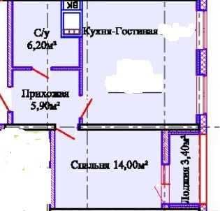 2-комнатная квартира по адресу (площадь 52 м²) - Atlanta.ua - imageAlt 7