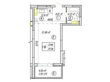 1-кімнатна квартира за адресою (площа 37,4 м²) - Atlanta.ua - фото 13