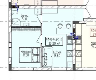 1-комнатная квартира по адресу Петефі Шандора пл. (площадь 35,3 м²) - Atlanta.ua - фото 4