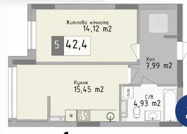 1-комнатная квартира по адресу ул. Грушевского Михаила (площадь 42 м²) - Atlanta.ua - фото 10