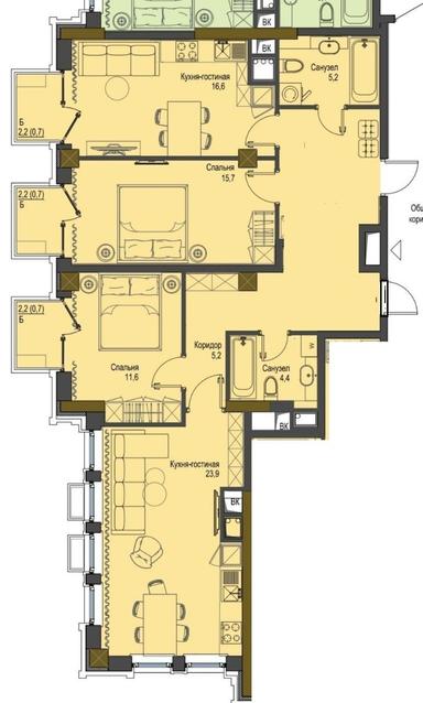 3-rooms apartment apartment by the address st. Kulikovo pole pl Oktyabrskoy revolyutsii pl (area 101 m²) - Atlanta.ua - photo 15