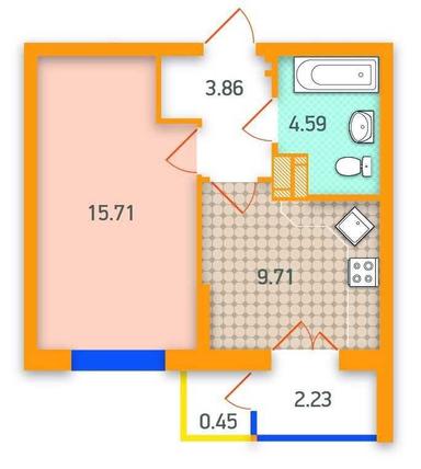 1-room apartment apartment by the address (area 38 m²) - Atlanta.ua - photo 6